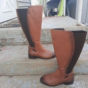Elegant Brown Leather Knee-High Boots